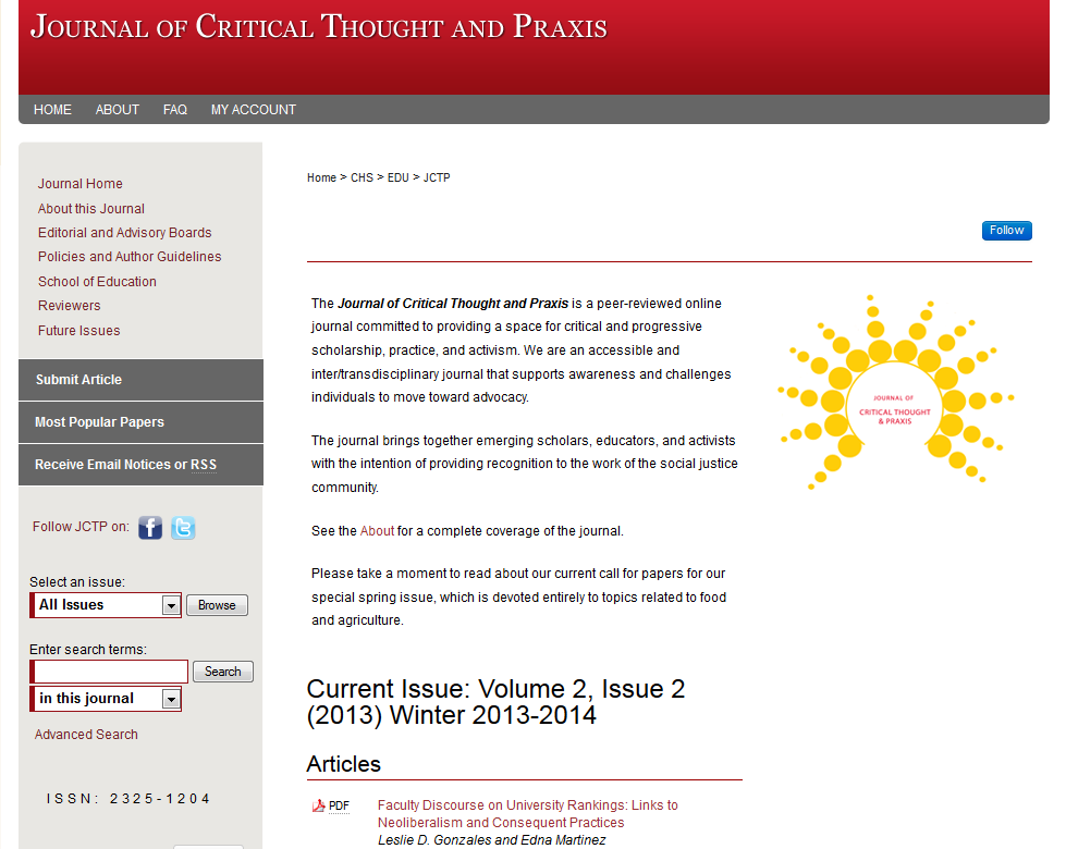 Iowa State's student-run Journal of Critical Thought and Praxis